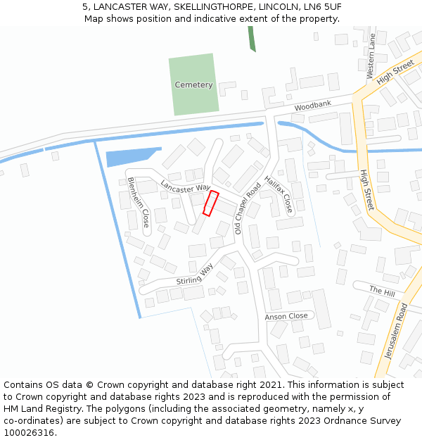 5, LANCASTER WAY, SKELLINGTHORPE, LINCOLN, LN6 5UF: Location map and indicative extent of plot