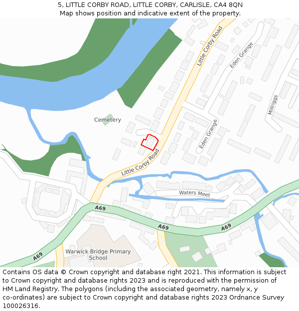 5, LITTLE CORBY ROAD, LITTLE CORBY, CARLISLE, CA4 8QN: Location map and indicative extent of plot