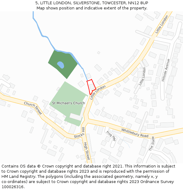5, LITTLE LONDON, SILVERSTONE, TOWCESTER, NN12 8UP: Location map and indicative extent of plot