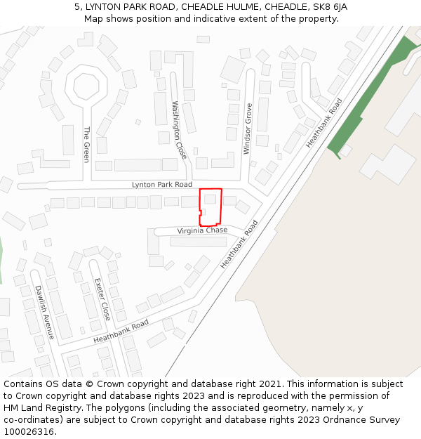 5, LYNTON PARK ROAD, CHEADLE HULME, CHEADLE, SK8 6JA: Location map and indicative extent of plot