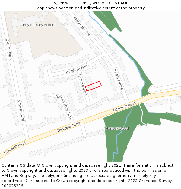 5, LYNWOOD DRIVE, WIRRAL, CH61 4UP: Location map and indicative extent of plot