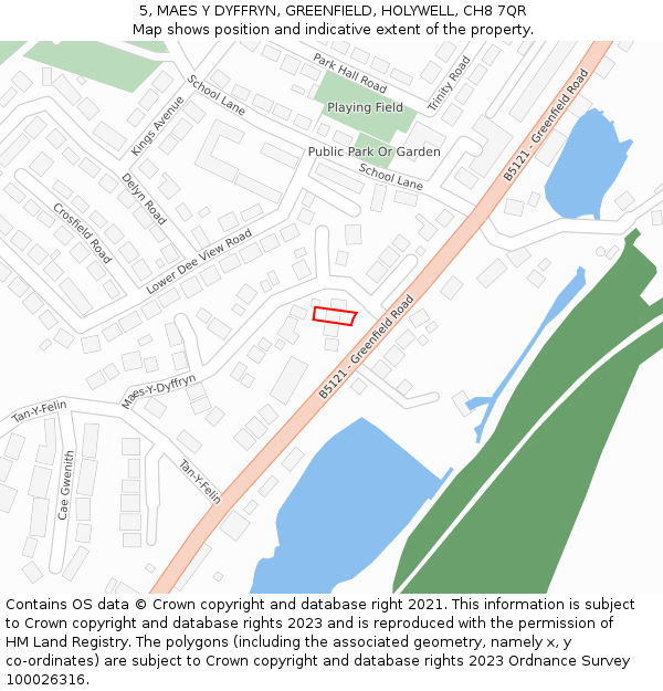 5, MAES Y DYFFRYN, GREENFIELD, HOLYWELL, CH8 7QR: Location map and indicative extent of plot