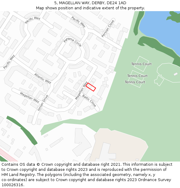 5, MAGELLAN WAY, DERBY, DE24 1AD: Location map and indicative extent of plot