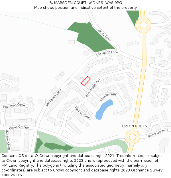 5, MARSDEN COURT, WIDNES, WA8 9PG: Location map and indicative extent of plot