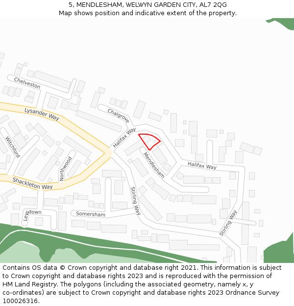 5, MENDLESHAM, WELWYN GARDEN CITY, AL7 2QG: Location map and indicative extent of plot