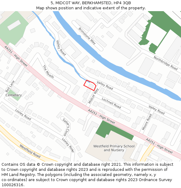 5, MIDCOT WAY, BERKHAMSTED, HP4 3QB: Location map and indicative extent of plot