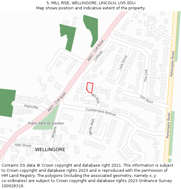 5, MILL RISE, WELLINGORE, LINCOLN, LN5 0DU: Location map and indicative extent of plot