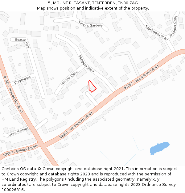 5, MOUNT PLEASANT, TENTERDEN, TN30 7AG: Location map and indicative extent of plot