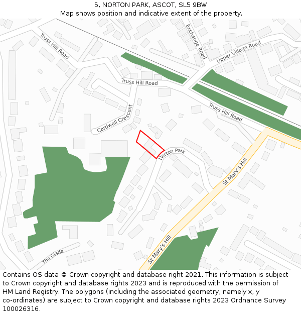 5, NORTON PARK, ASCOT, SL5 9BW: Location map and indicative extent of plot