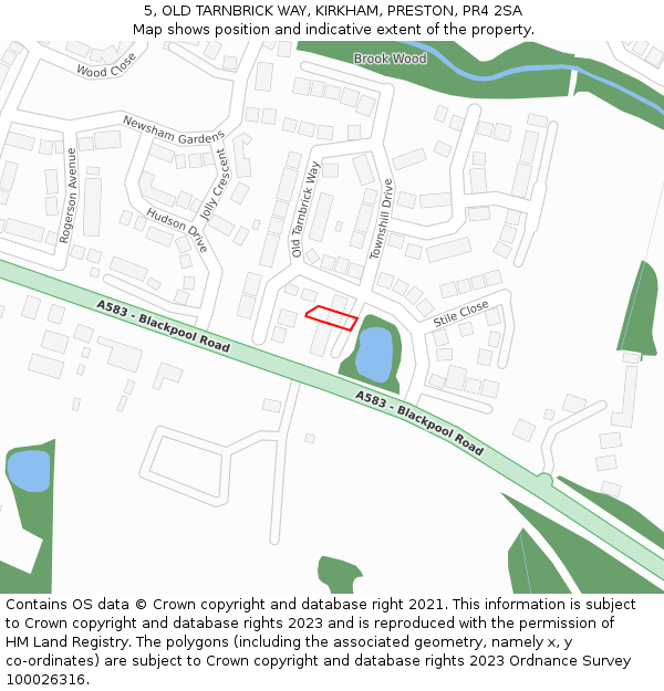 5, OLD TARNBRICK WAY, KIRKHAM, PRESTON, PR4 2SA: Location map and indicative extent of plot