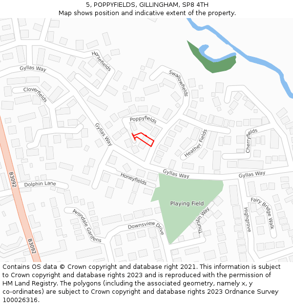 5, POPPYFIELDS, GILLINGHAM, SP8 4TH: Location map and indicative extent of plot