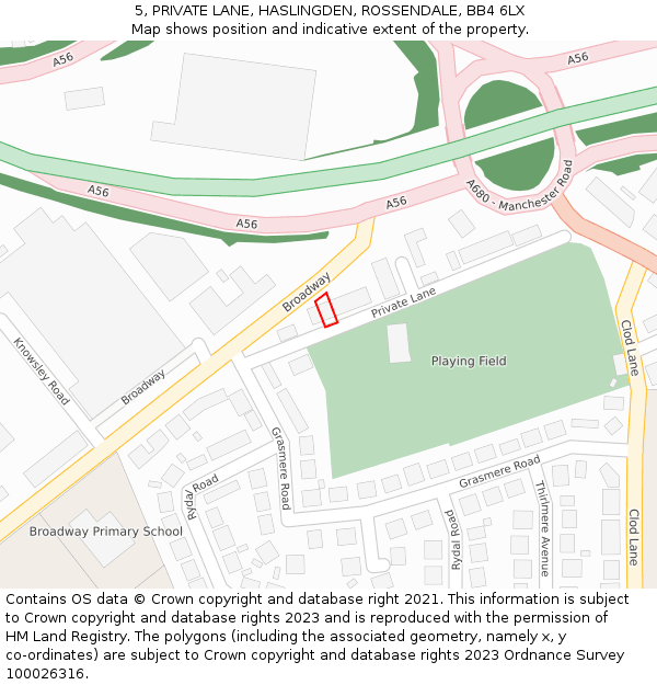 5, PRIVATE LANE, HASLINGDEN, ROSSENDALE, BB4 6LX: Location map and indicative extent of plot