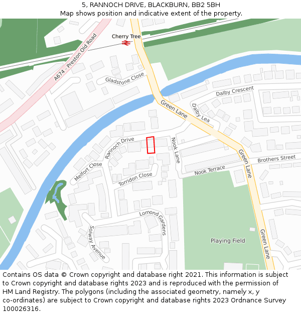 5, RANNOCH DRIVE, BLACKBURN, BB2 5BH: Location map and indicative extent of plot