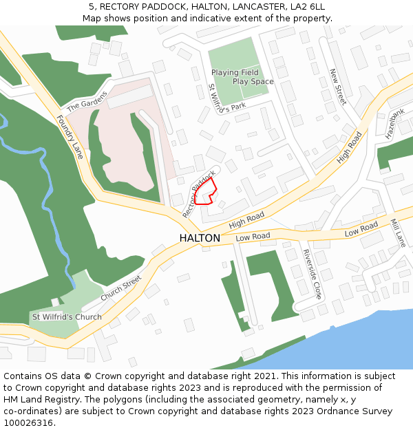 5, RECTORY PADDOCK, HALTON, LANCASTER, LA2 6LL: Location map and indicative extent of plot