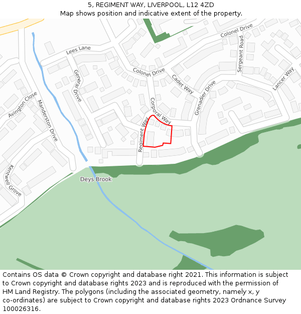 5, REGIMENT WAY, LIVERPOOL, L12 4ZD: Location map and indicative extent of plot