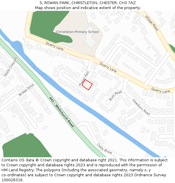 5, ROWAN PARK, CHRISTLETON, CHESTER, CH3 7AZ: Location map and indicative extent of plot