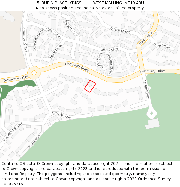 5, RUBIN PLACE, KINGS HILL, WEST MALLING, ME19 4RU: Location map and indicative extent of plot