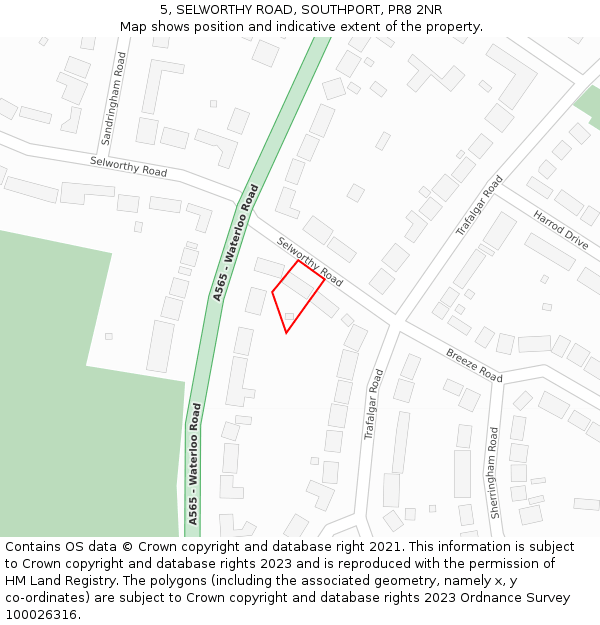 5, SELWORTHY ROAD, SOUTHPORT, PR8 2NR: Location map and indicative extent of plot