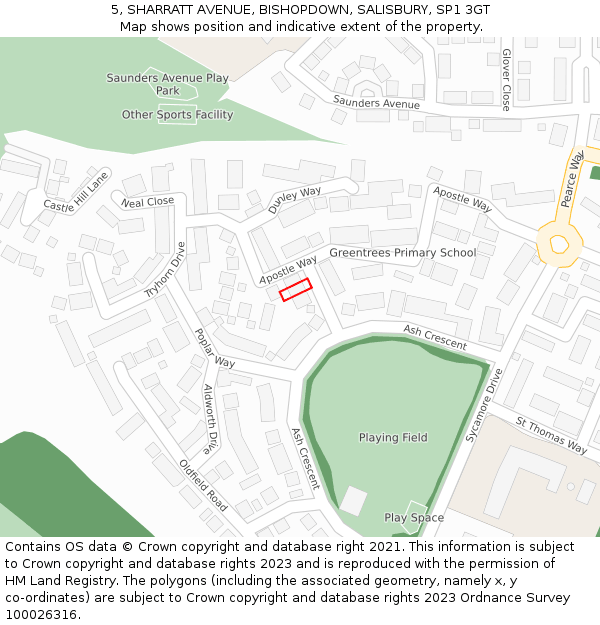 5, SHARRATT AVENUE, BISHOPDOWN, SALISBURY, SP1 3GT: Location map and indicative extent of plot