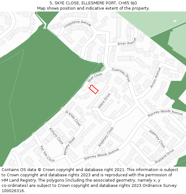 5, SKYE CLOSE, ELLESMERE PORT, CH65 9JG: Location map and indicative extent of plot