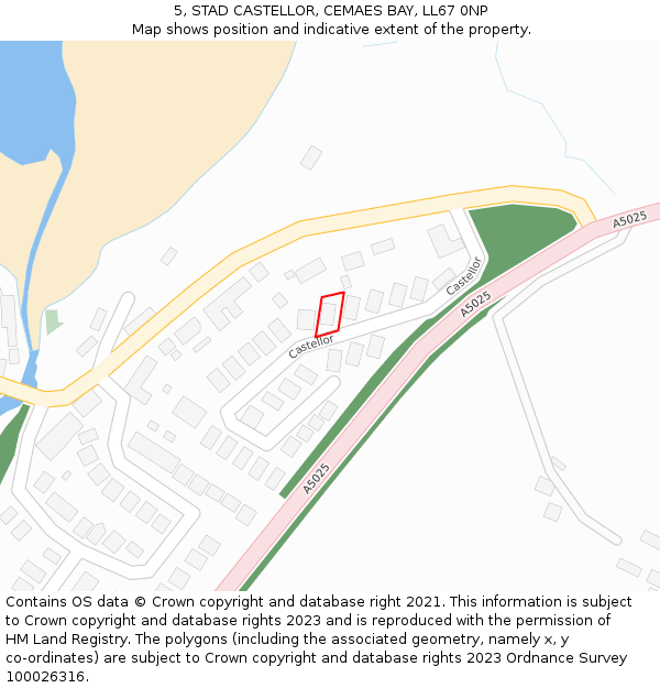 5, STAD CASTELLOR, CEMAES BAY, LL67 0NP: Location map and indicative extent of plot