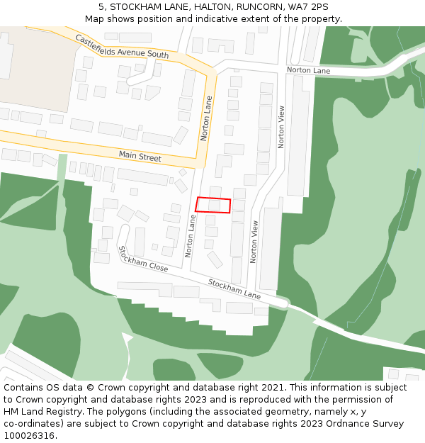 5, STOCKHAM LANE, HALTON, RUNCORN, WA7 2PS: Location map and indicative extent of plot