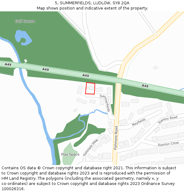 5, SUMMERFIELDS, LUDLOW, SY8 2QA: Location map and indicative extent of plot