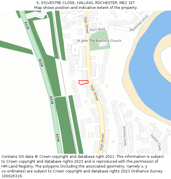 5, SYLVESTRE CLOSE, HALLING, ROCHESTER, ME2 1ET: Location map and indicative extent of plot