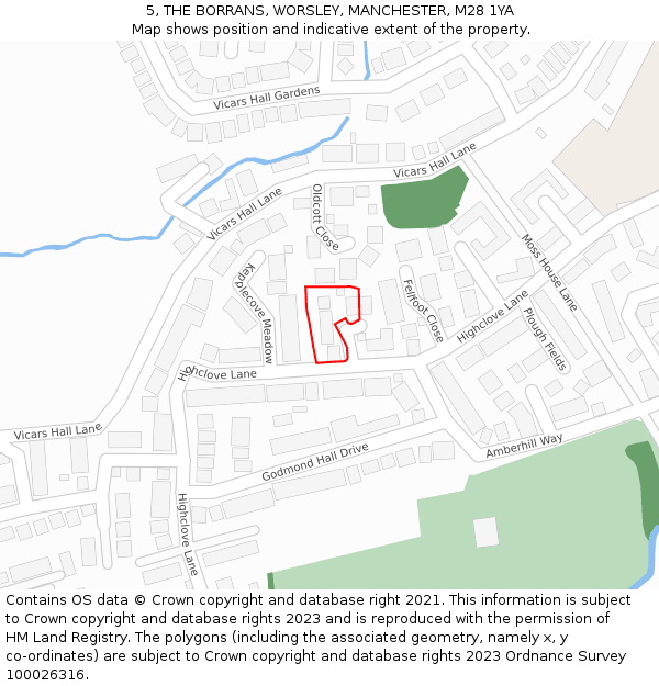 5, THE BORRANS, WORSLEY, MANCHESTER, M28 1YA: Location map and indicative extent of plot