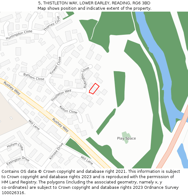 5, THISTLETON WAY, LOWER EARLEY, READING, RG6 3BD: Location map and indicative extent of plot