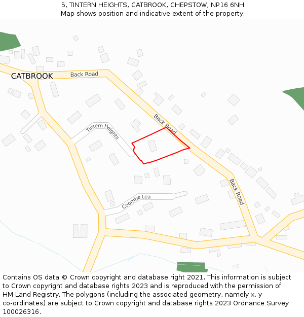 5, TINTERN HEIGHTS, CATBROOK, CHEPSTOW, NP16 6NH: Location map and indicative extent of plot