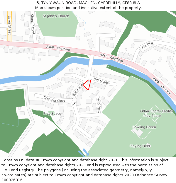 5, TYN Y WAUN ROAD, MACHEN, CAERPHILLY, CF83 8LA: Location map and indicative extent of plot