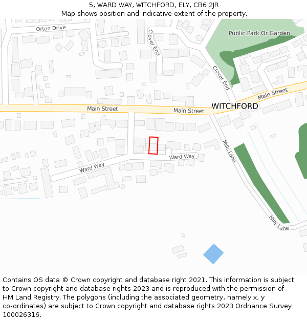 5, WARD WAY, WITCHFORD, ELY, CB6 2JR: Location map and indicative extent of plot