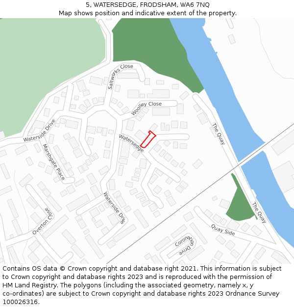 5, WATERSEDGE, FRODSHAM, WA6 7NQ: Location map and indicative extent of plot