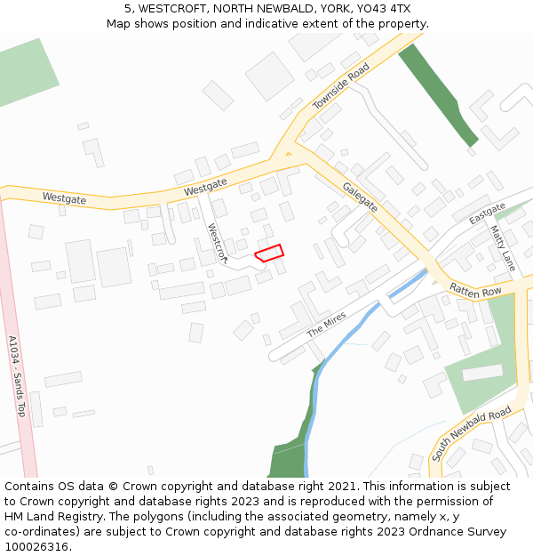 5, WESTCROFT, NORTH NEWBALD, YORK, YO43 4TX: Location map and indicative extent of plot