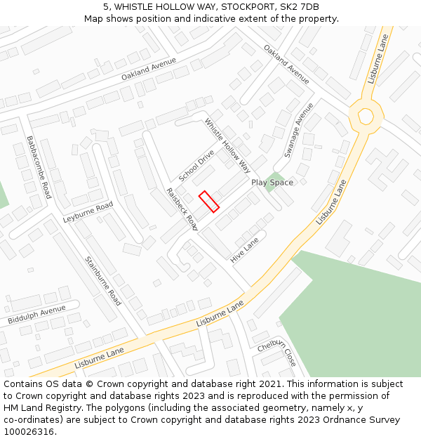 5, WHISTLE HOLLOW WAY, STOCKPORT, SK2 7DB: Location map and indicative extent of plot