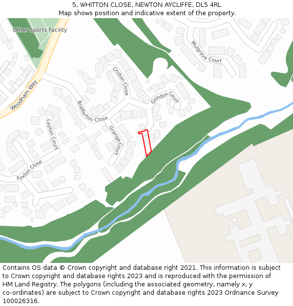 5, WHITTON CLOSE, NEWTON AYCLIFFE, DL5 4RL: Location map and indicative extent of plot