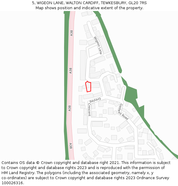 5, WIGEON LANE, WALTON CARDIFF, TEWKESBURY, GL20 7RS: Location map and indicative extent of plot