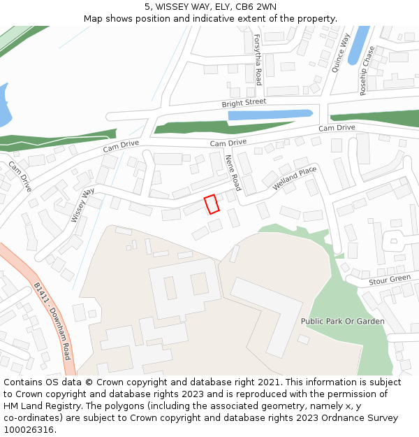 5, WISSEY WAY, ELY, CB6 2WN: Location map and indicative extent of plot