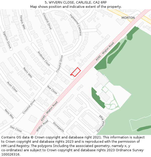 5, WYVERN CLOSE, CARLISLE, CA2 6RP: Location map and indicative extent of plot