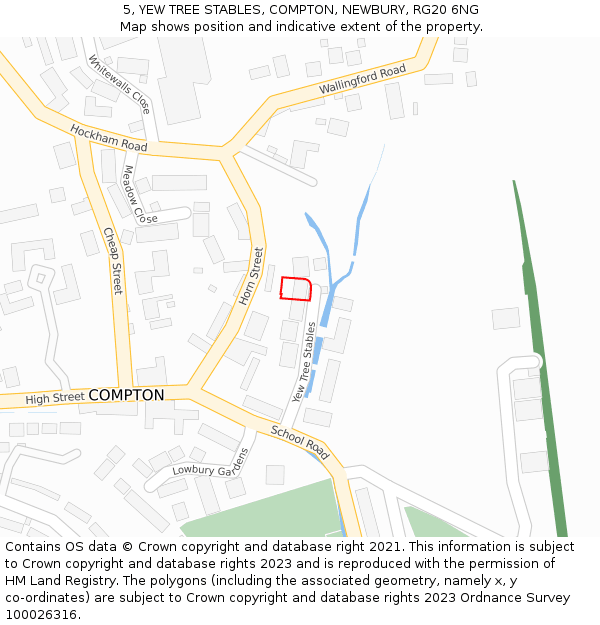 5, YEW TREE STABLES, COMPTON, NEWBURY, RG20 6NG: Location map and indicative extent of plot