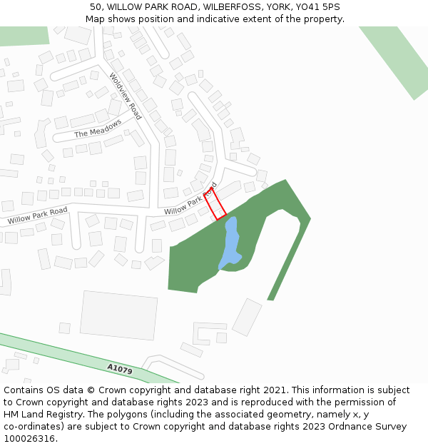 50, WILLOW PARK ROAD, WILBERFOSS, YORK, YO41 5PS: Location map and indicative extent of plot