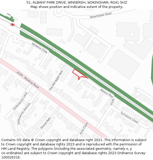 51, ALBANY PARK DRIVE, WINNERSH, WOKINGHAM, RG41 5HZ: Location map and indicative extent of plot