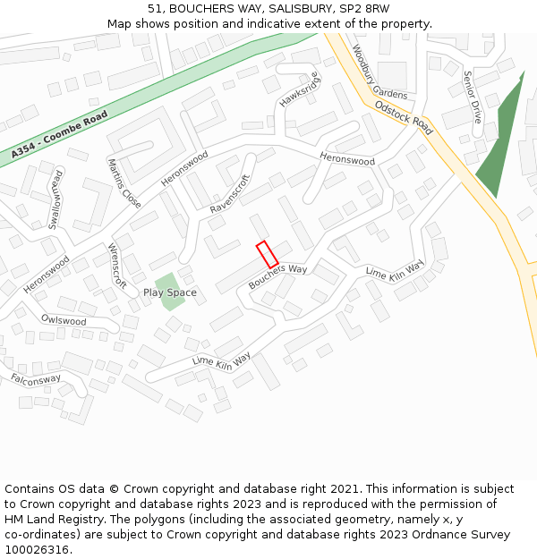 51, BOUCHERS WAY, SALISBURY, SP2 8RW: Location map and indicative extent of plot