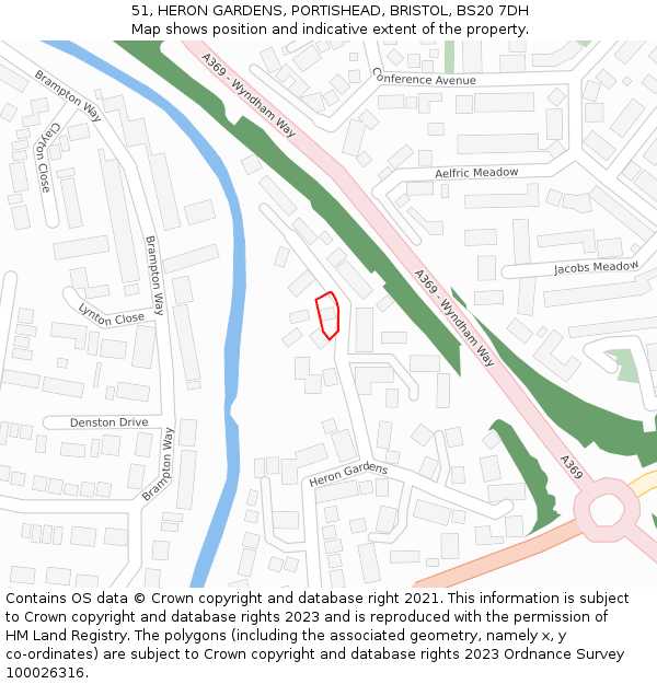 51, HERON GARDENS, PORTISHEAD, BRISTOL, BS20 7DH: Location map and indicative extent of plot