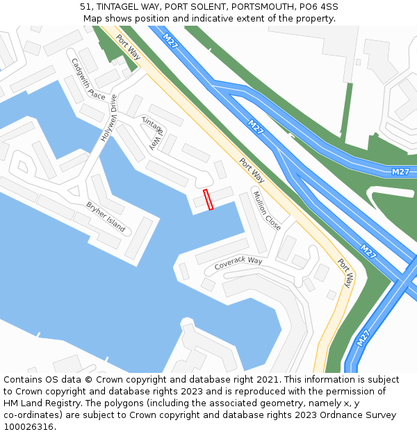 51, TINTAGEL WAY, PORT SOLENT, PORTSMOUTH, PO6 4SS: Location map and indicative extent of plot