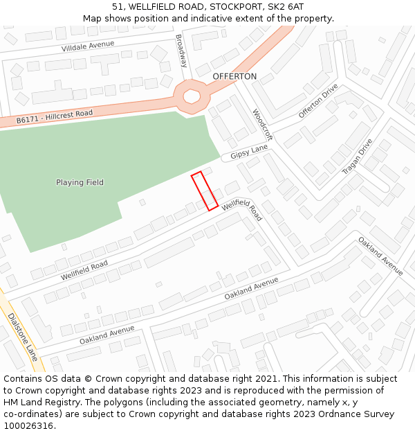 51, WELLFIELD ROAD, STOCKPORT, SK2 6AT: Location map and indicative extent of plot