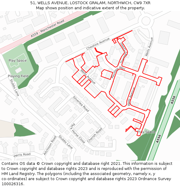 51, WELLS AVENUE, LOSTOCK GRALAM, NORTHWICH, CW9 7XR: Location map and indicative extent of plot