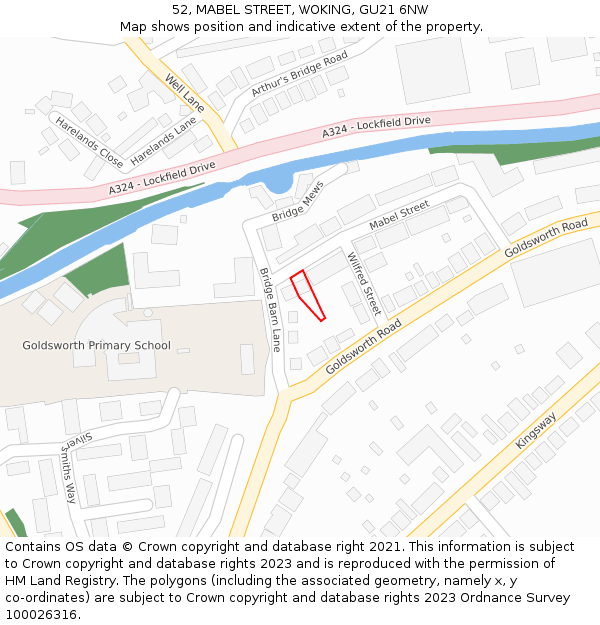 52, MABEL STREET, WOKING, GU21 6NW: Location map and indicative extent of plot