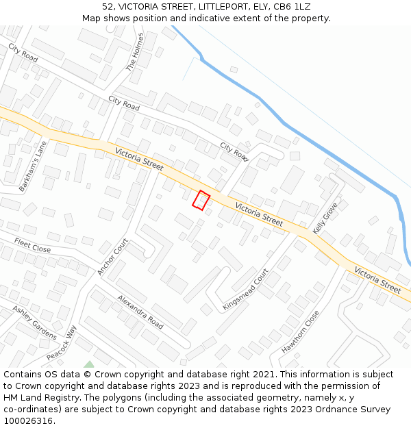 52, VICTORIA STREET, LITTLEPORT, ELY, CB6 1LZ: Location map and indicative extent of plot